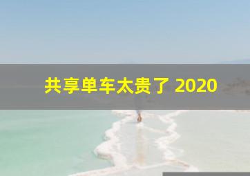 共享单车太贵了 2020